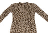 YOSHIE INABA  JAPAN. Mocha Wool Cashmere Leopard Knit Dress