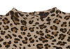 YOSHIE INABA  JAPAN. Mocha Wool Cashmere Leopard Knit Dress