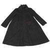COMME des GARCONS JAPAN. TRICOT. Black Dyed Ruffle Coat