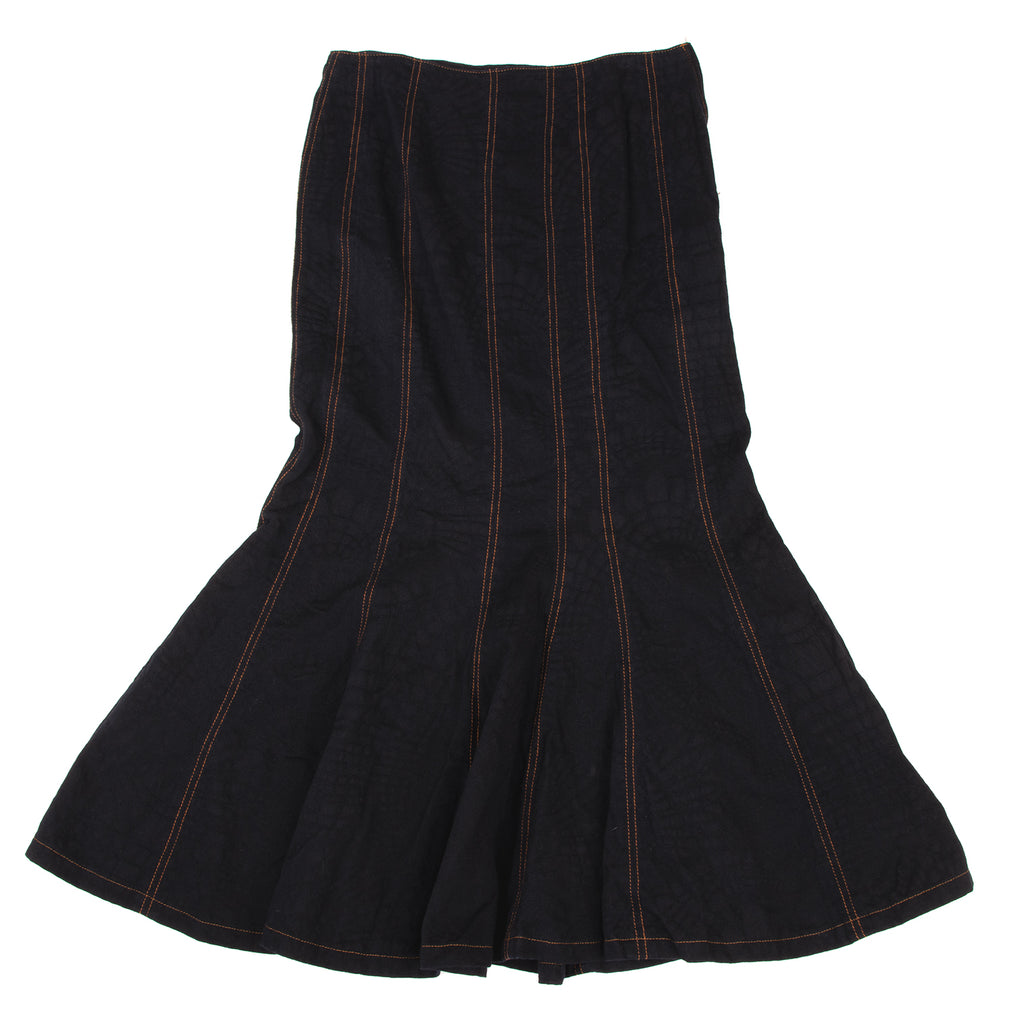 Jean-Paul GAULTIER Paris. Stitch Jacquard Skirt Black