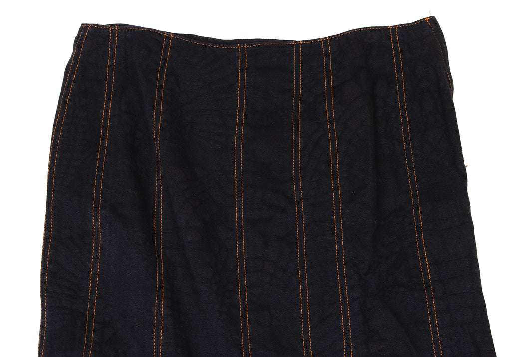 Jean-Paul GAULTIER Paris. Stitch Jacquard Skirt Black