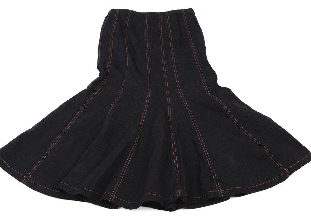 Jean-Paul GAULTIER Paris. Stitch Jacquard Skirt Black