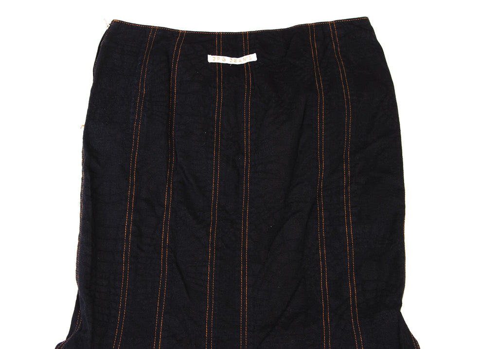 Jean-Paul GAULTIER Paris. Stitch Jacquard Skirt Black