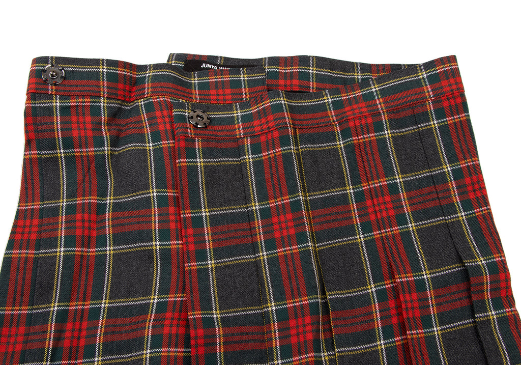 COMME des GARCON JAPAN. JUNYA WATANABE PLAID Wool Pleated Check Pants Skirt