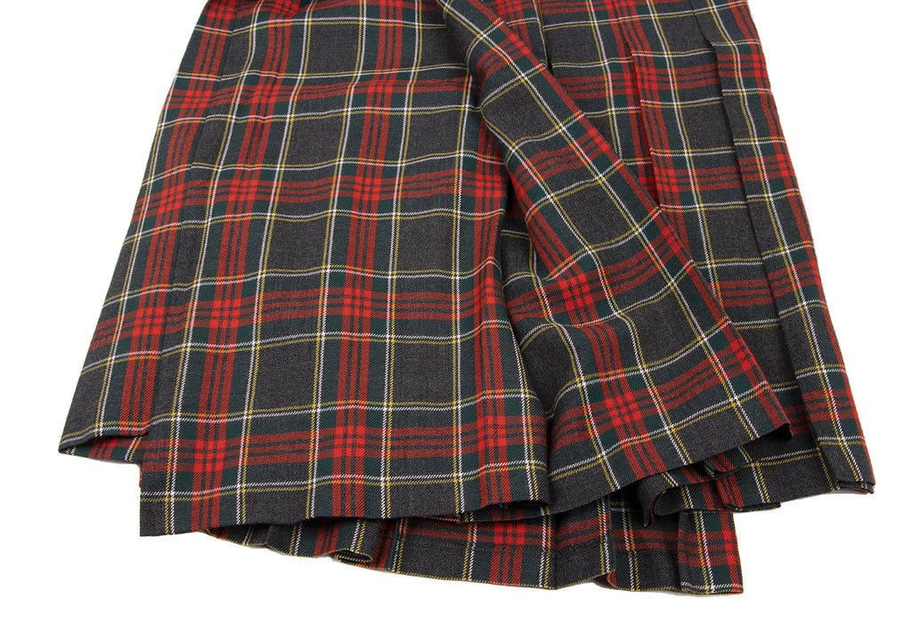 COMME des GARCON JAPAN. JUNYA WATANABE PLAID Wool Pleated Check Pants Skirt