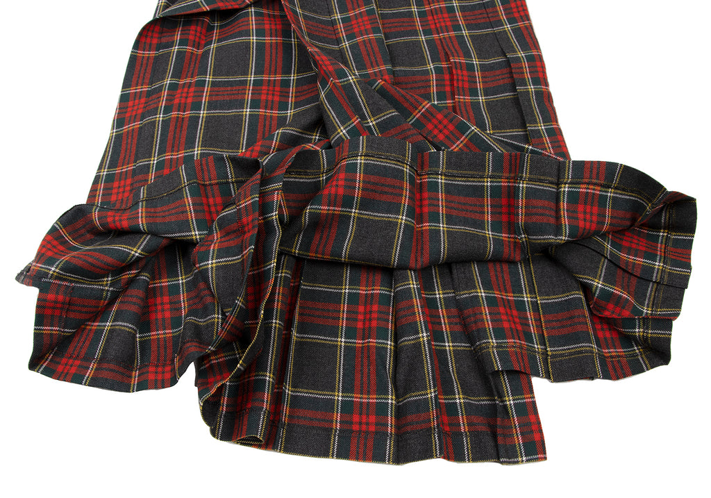 COMME des GARCON JAPAN. JUNYA WATANABE PLAID Wool Pleated Check Pants Skirt