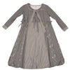 BEAMS BOY JAPAN. TORI-TO. NEW W/TAGS. Grey Floral Embroidery Frill Collar Dress