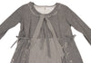 BEAMS BOY JAPAN. TORI-TO. NEW W/TAGS. Grey Floral Embroidery Frill Collar Dress