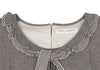 BEAMS BOY JAPAN. TORI-TO. NEW W/TAGS. Grey Floral Embroidery Frill Collar Dress