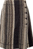 ISSEY MIYAKE JAPAN. HaaT. Greys/Black Jacquard Stripe Wrap Skirt