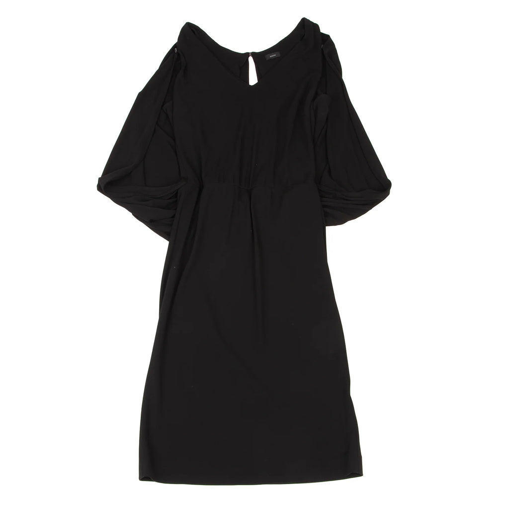 JOSEPH LONDON. Black Rayon Drape Sleeveless Dress