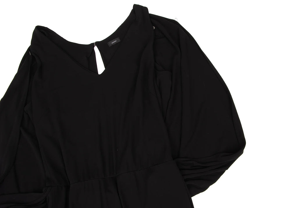 JOSEPH LONDON. Black Rayon Drape Sleeveless Dress