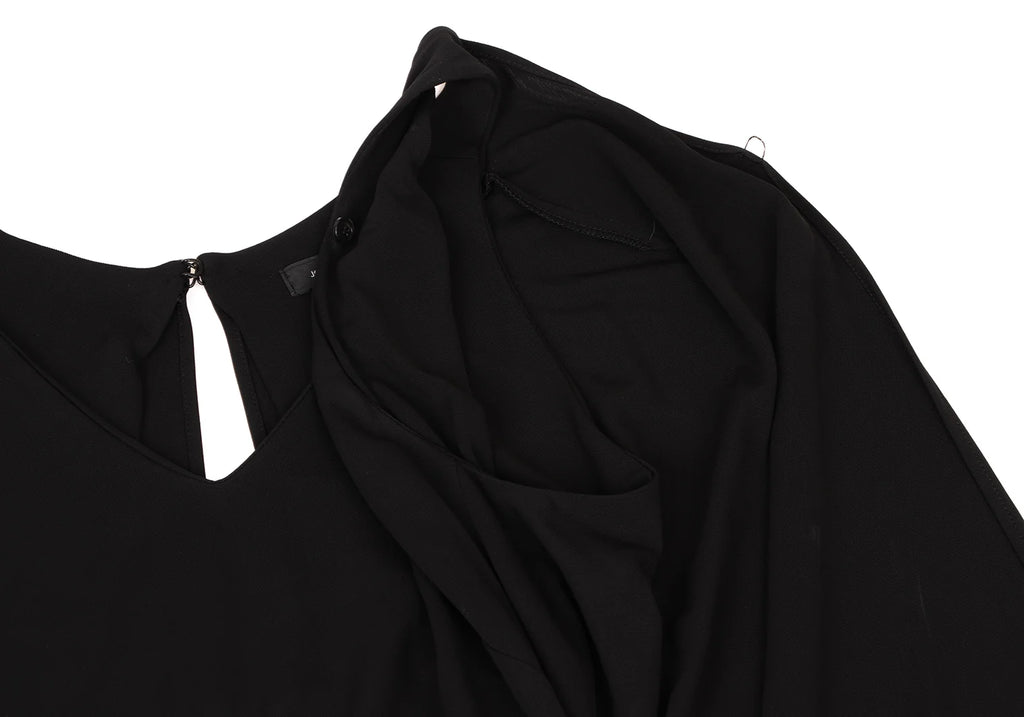 JOSEPH LONDON. Black Rayon Drape Sleeveless Dress