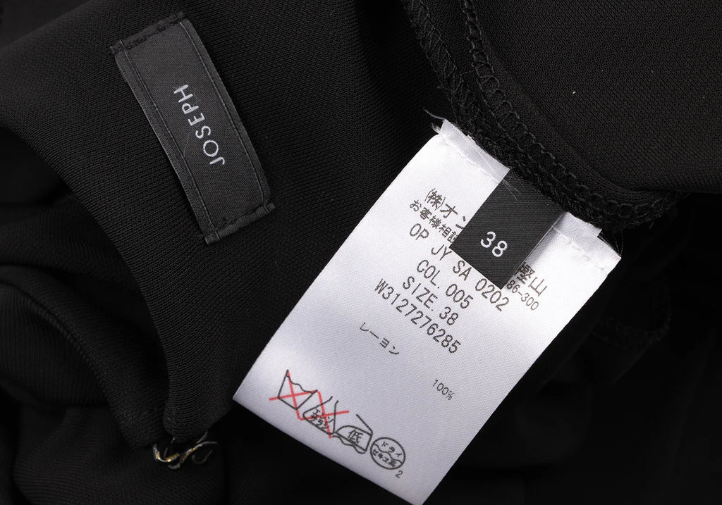 JOSEPH LONDON. Black Rayon Drape Sleeveless Dress