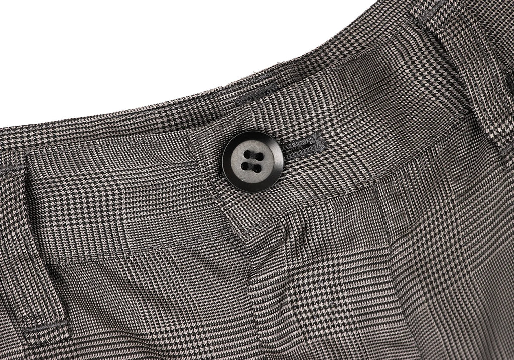 YOHJI YAMAMOTO JAPAN. Y's  100% CUPRA Grey Check Tuck Gather Skirt