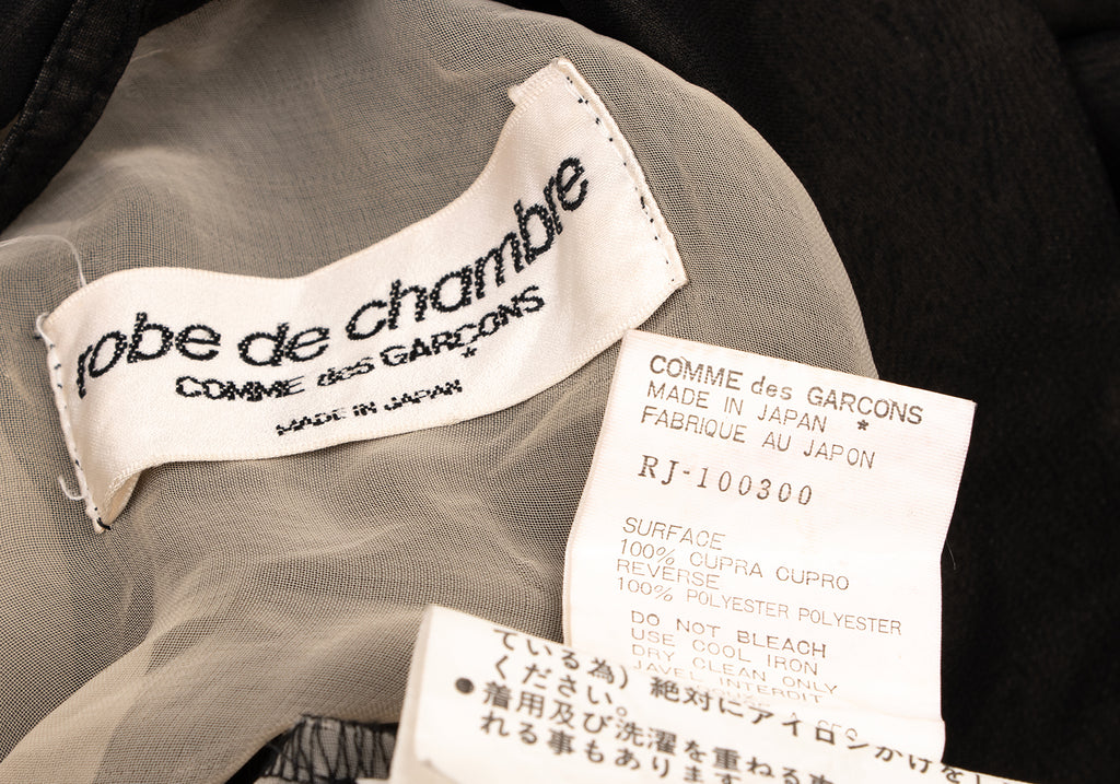 COMME des GARCONS JAPAN robe de chambre. Black Semi Sheer Cupro Shirt/Top