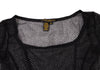 DONNA KARAN NEW YORK.. Black Mesh Switching Top