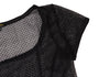 DONNA KARAN NEW YORK.. Black Mesh Switching Top