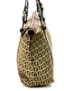 Fendi Italy. Brown Leather/Canvas Logo Shoulder Bag / Hand Bag