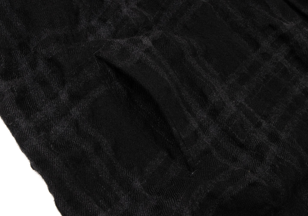 YOHJI YAMAMOTO JAPAN. Y's Black Wool Checker Weave Design Shirt Dress