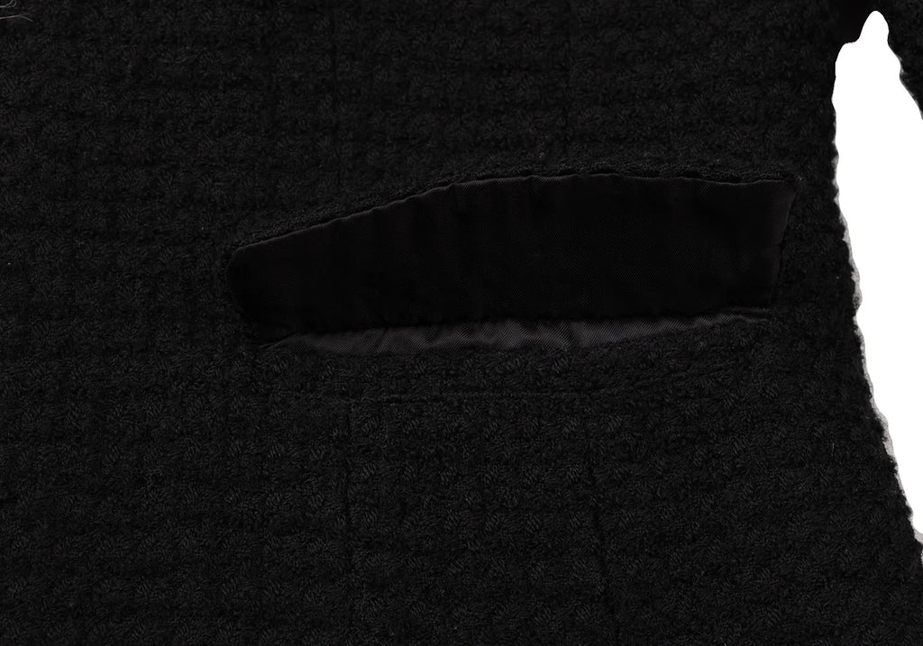 PINK HOUSE  INGEBORG JAPAN. Black Wool Fox Fur Tweed Jacket