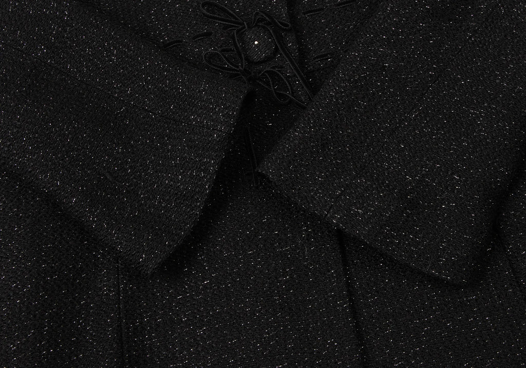 PINK HOUSE INGEBORG JAPAN. Black Rayon Lame Tweed Long Jacket