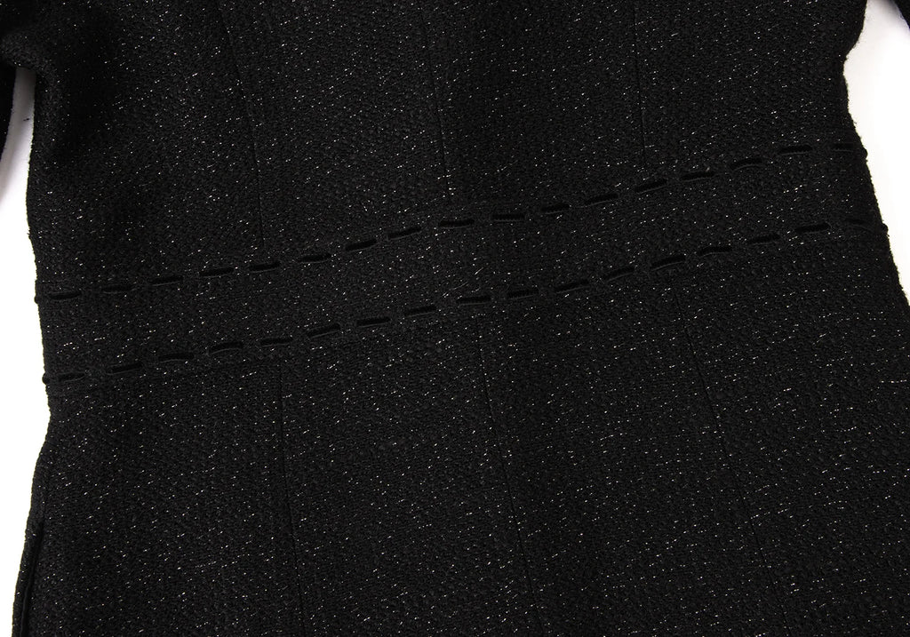 PINK HOUSE INGEBORG JAPAN. Black Rayon Lame Tweed Long Jacket