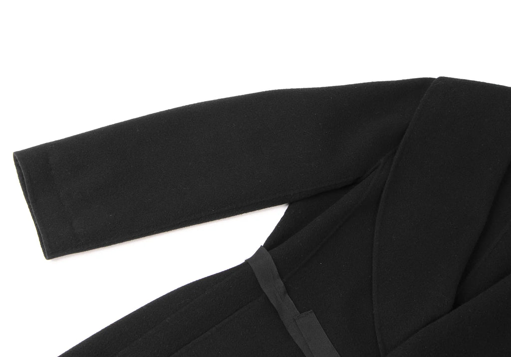 MaxMara BASILE 28 ITALY. Black Cashmere Blended Belt Design Coat
