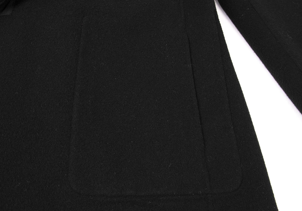 MaxMara BASILE 28 ITALY. Black Cashmere Blended Belt Design Coat