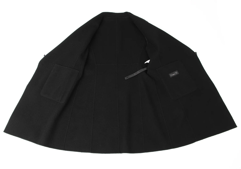 MaxMara BASILE 28 ITALY. Black Cashmere Blended Belt Design Coat