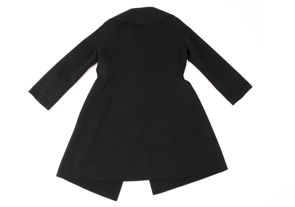 MaxMara BASILE 28 ITALY. Black Cashmere Blended Belt Design Coat