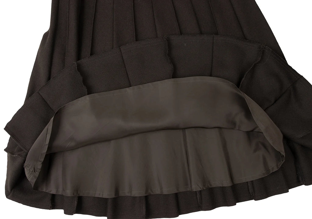 Max Mara BASILE 28 ITALY. Brown Angora Blend Outseam Pleated Skirt