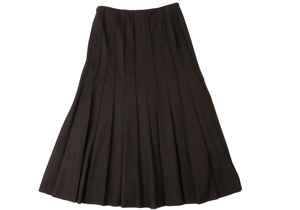Max Mara BASILE 28 ITALY. Brown Angora Blend Outseam Pleated Skirt