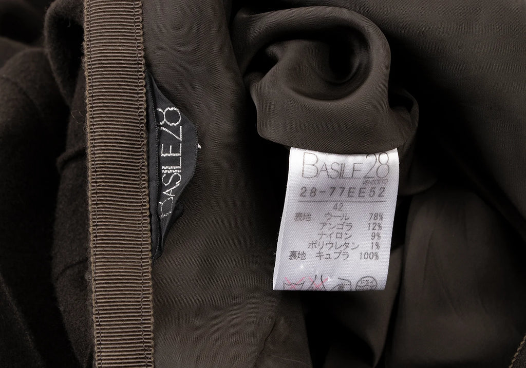 Max Mara BASILE 28 ITALY. Brown Angora Blend Outseam Pleated Skirt