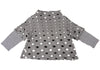 SENSOUNICO JAPAN. Black/White Cotton Dot Weave Sleeve Switching Shirt