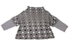 SENSOUNICO JAPAN. Black/White Cotton Dot Weave Sleeve Switching Shirt