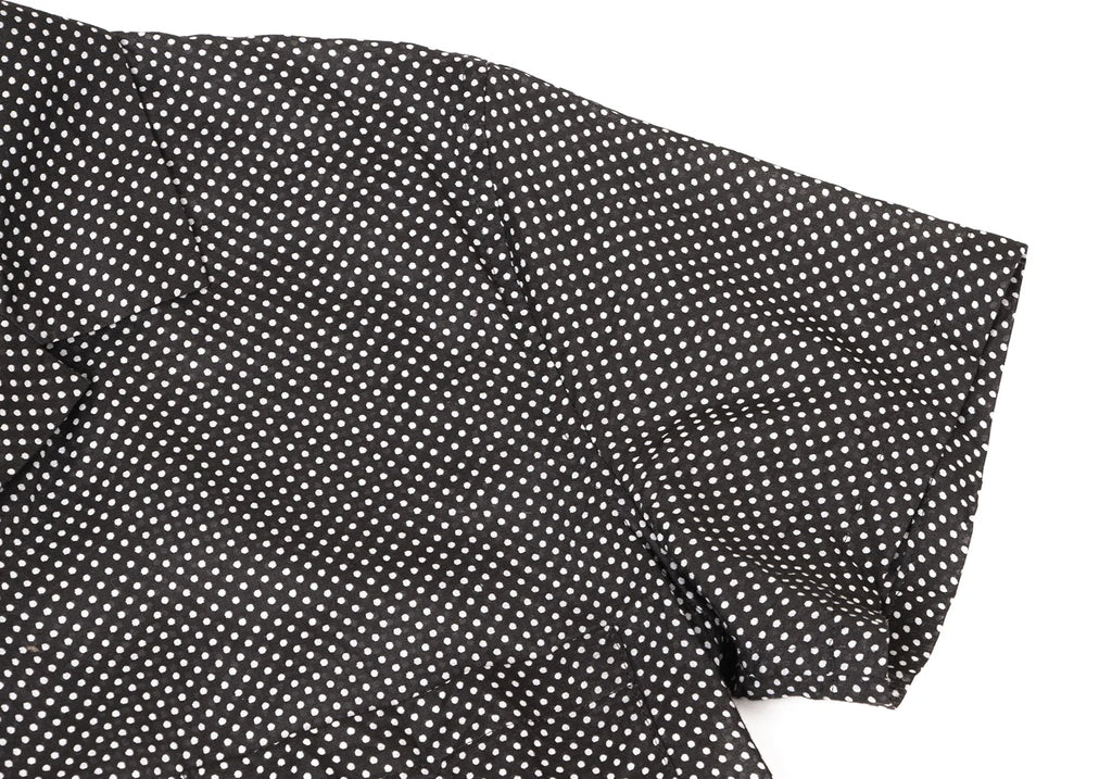 YOHJI YAMAMOTO JAPAN. LIMI feu. Black, White Pin Dot Open Collar Shirt