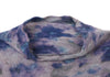 YOHJI YAMAMOTO JAPAN. Y's Blue, Grey Wool Floral Abstract Print Turtleneck Knit Sweater