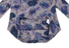 YOHJI YAMAMOTO JAPAN. Y's Blue, Grey Wool Floral Abstract Print Turtleneck Knit Sweater