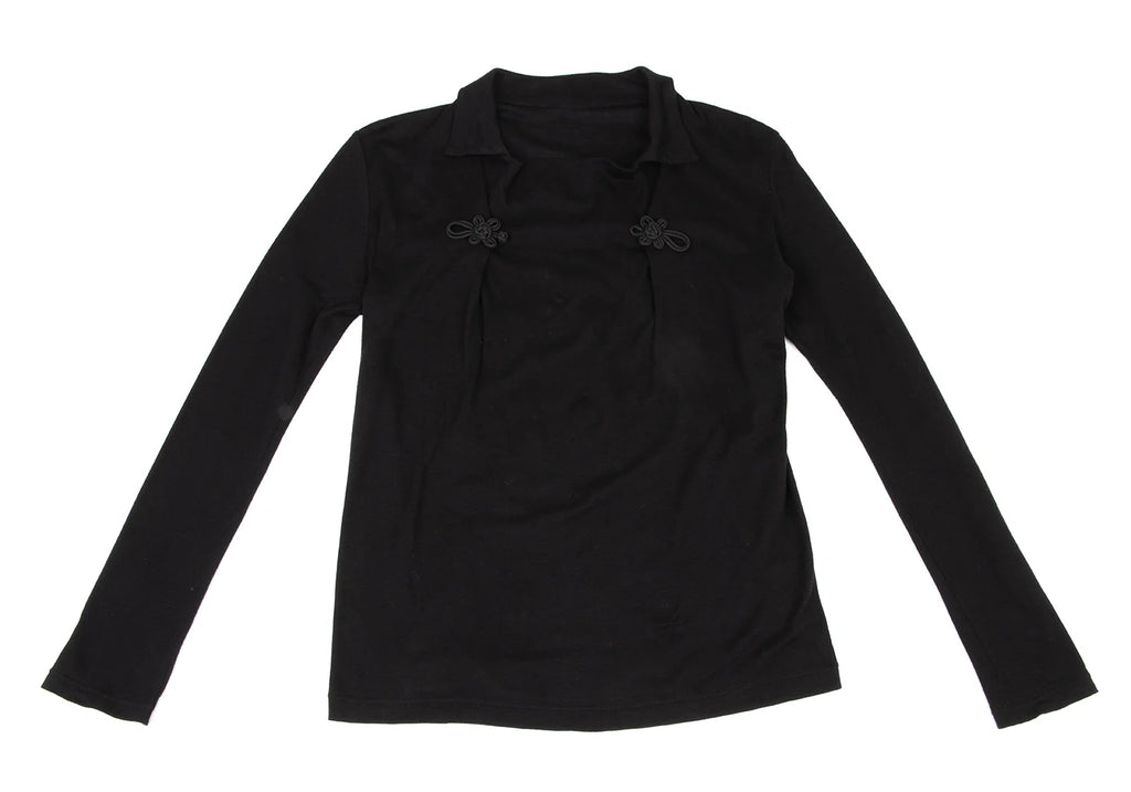 Yohji Yamamoto Japan. FEMME Decorative Design Black Blouse