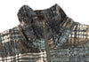 TSUMORI CHISATO JAPAN. Mixed Color Abstract Check Painted Zip-up Knit Jacket