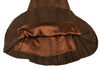 DONNA KARAN NEW YORK, Brown Lamb Leather Switching Flare Skirt