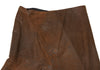 DONNA KARAN NEW YORK, Brown Lamb Leather Switching Flare Skirt