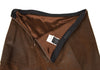 DONNA KARAN NEW YORK, Brown Lamb Leather Switching Flare Skirt