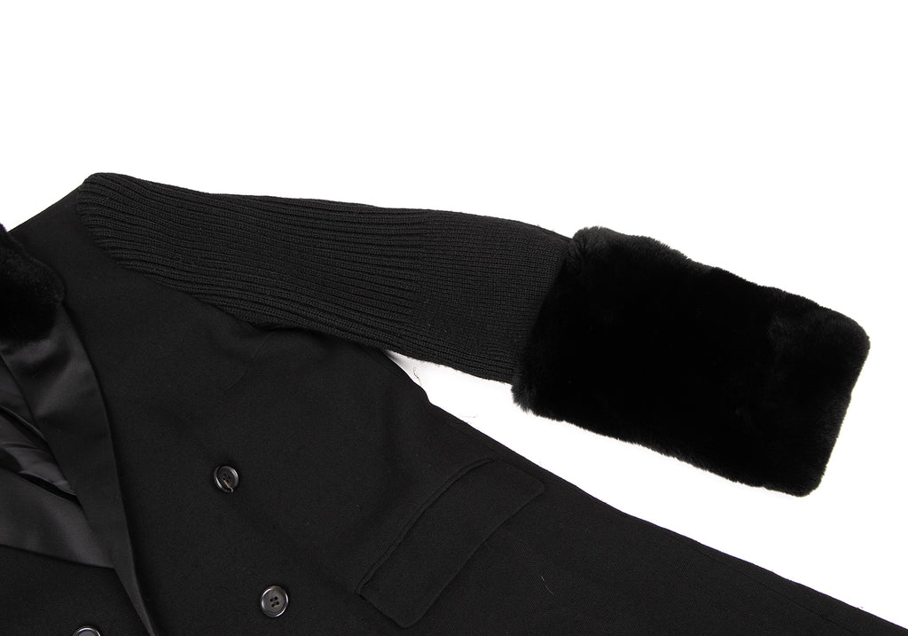 UNDERCOVER Japan. Jonio Takahashi Black Knit Sleeve Double Half Coat