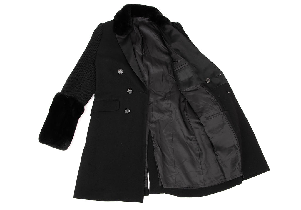 UNDERCOVER Japan. Jonio Takahashi Black Knit Sleeve Double Half Coat