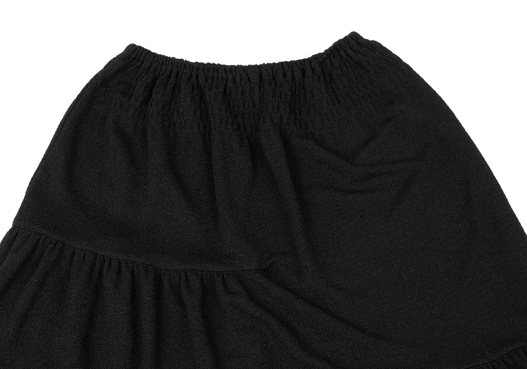 ISSEY MIYAKE JAPAN.  I.S. Black Poly Gather Flare Skirt