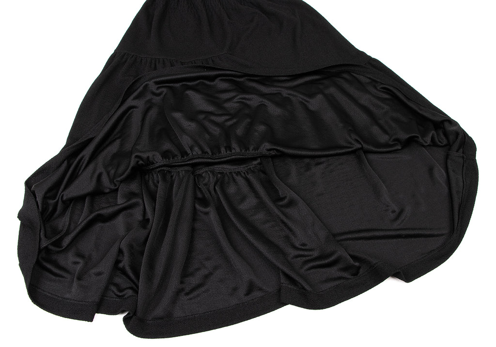 ISSEY MIYAKE JAPAN.  I.S. Black Poly Gather Flare Skirt