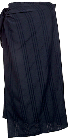 YOHJI YAMAMOTO JAPAN. Y's  MOLDYFIG Y'S bis Black, Navy Wool Rayon Pleats Stripe Skirt