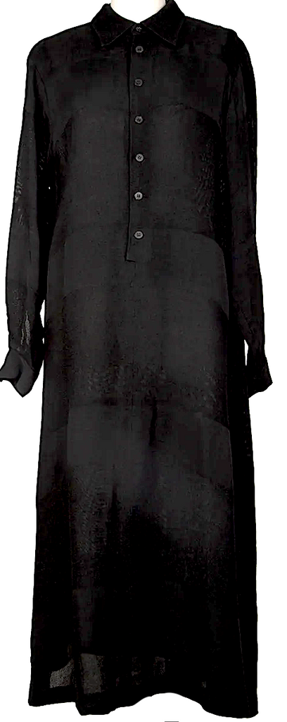 YOHJI YAMAMOTO JAPAN.  Y's  iwish bis Stripe Mesh Black Pullover Dress